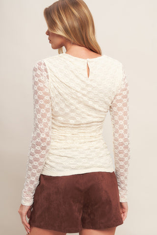 MODERN FUNCTION STRETCH KNIT LACE TOP - By Baano
