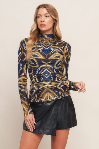 NIGHTFALL DRAPE POWER MESH TOP - By Baano