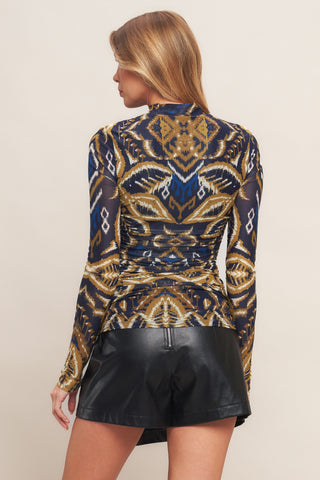 NIGHTFALL DRAPE POWER MESH TOP - By Baano