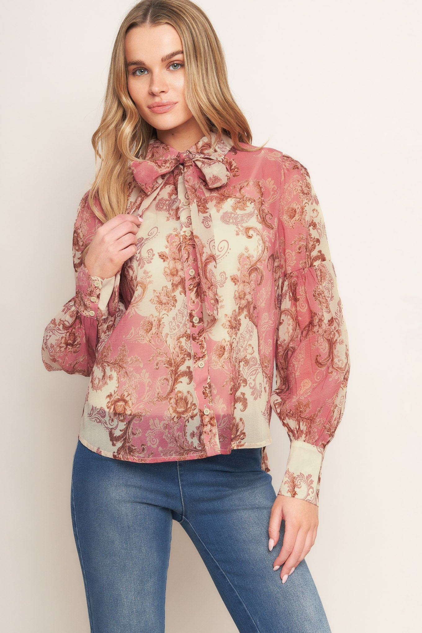 ROCOCO ROSE WOVEN TOP - By Baano