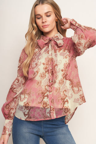 ROCOCO ROSE WOVEN TOP - By Baano