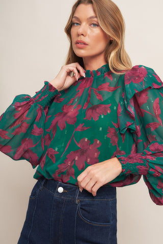 POETIC GARDEN WOVEN TOP - By Baano