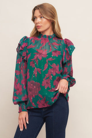 POETIC GARDEN WOVEN TOP - By Baano