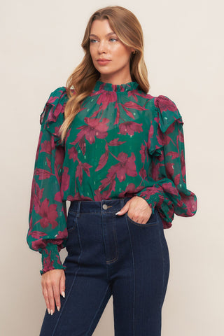 POETIC GARDEN WOVEN TOP - By Baano
