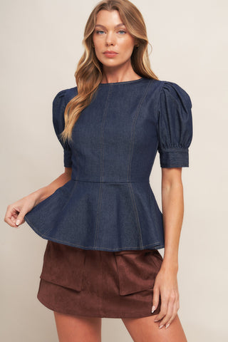CLASSIC EDGE DARK DENIM TOP - By Baano