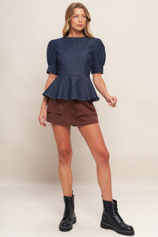 CLASSIC EDGE DARK DENIM TOP - By Baano