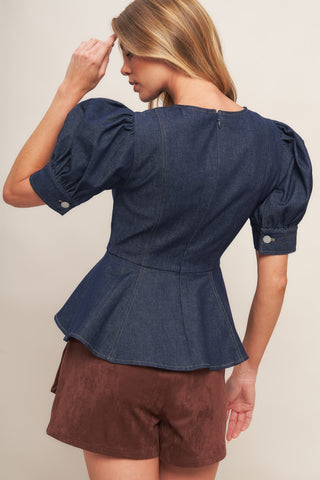 CLASSIC EDGE DARK DENIM TOP - By Baano