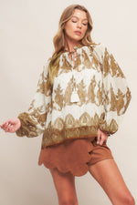 MOROCCAN SPICE IVORY WOVEN TOP - By Baano