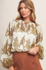 MOROCCAN SPICE IVORY WOVEN TOP - By Baano