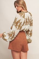 MOROCCAN SPICE IVORY WOVEN TOP - By Baano