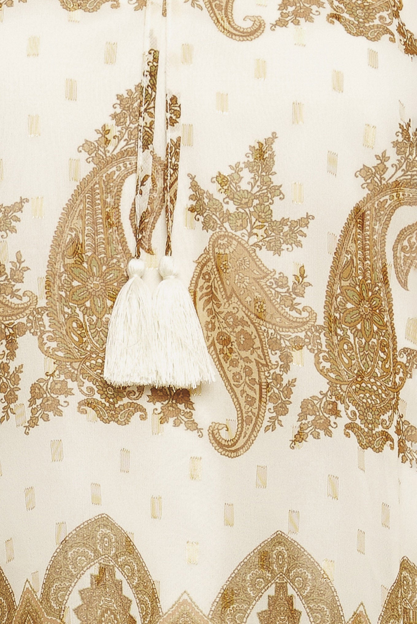 MOROCCAN SPICE IVORY WOVEN TOP - By Baano