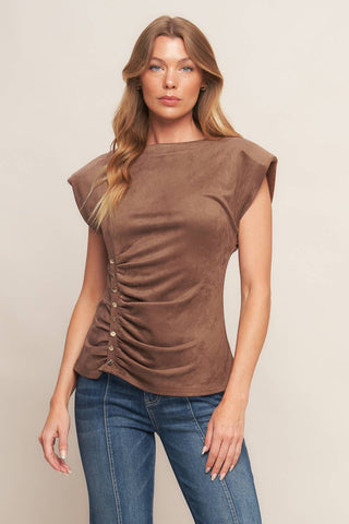 MY EVERYDAY BEST FAXU SUEDE TOP - By Baano