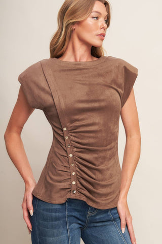 MY EVERYDAY BEST FAXU SUEDE TOP - By Baano