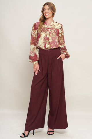 CHATEAU FLORAL WOVEN TOP Flying Tomato