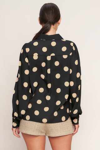 URBAN CIRCLES WOVEN TOP