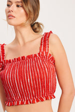 SUNSET STRIPE WOVEN TOP