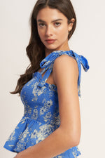 ROMANTIC BLUE PALETTE WOVEN TOP