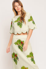 ISLAND ELEGANCE WOVEN CROP TOP