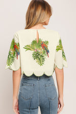 ISLAND ELEGANCE WOVEN CROP TOP