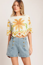 VINTAGE ISLAND WOVEN CROP TOP