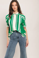 RIVIERA STRIPE WOVEN TOP