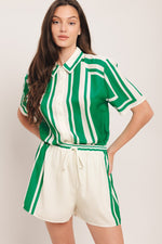 RIVIERA STRIPE WOVEN TOP