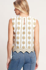 SUN-KISSED WOVEN EMBROIDERED TOP Flying Tomato
