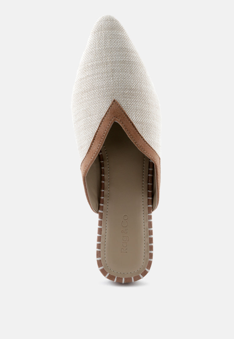 Iva Pointed Toe Fabric Mules