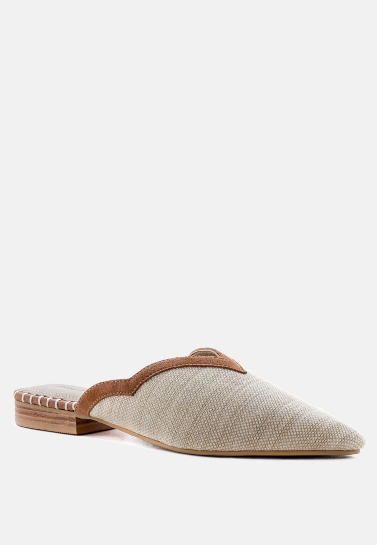 Iva Pointed Toe Fabric Mules