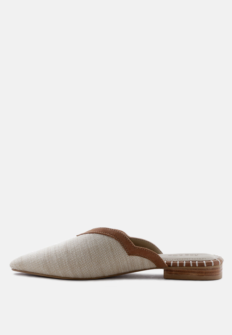 Iva Pointed Toe Fabric Mules
