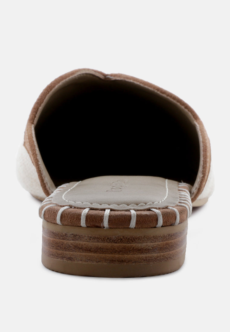 Iva Pointed Toe Fabric Mules