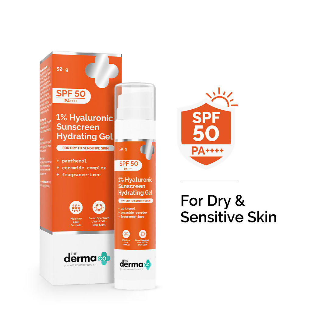 The Derma Co 1% Hyaluronic Sunscreen Hydrating Gel SPF 50 PA ++++
