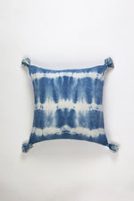 Indigo Striped Shibori Tassel Pillows