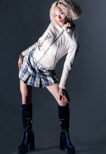 Lazuli High Block Heel Velvet Boot