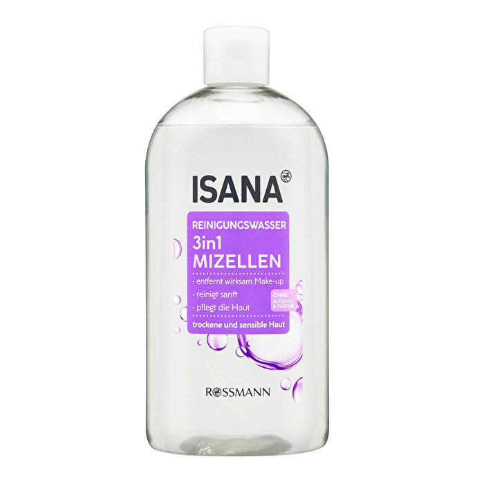 Isana Makeup Remover 3 in 1 Micellar Water Alcohol Free Dry & Sensitive Skin 400ml - By Baano