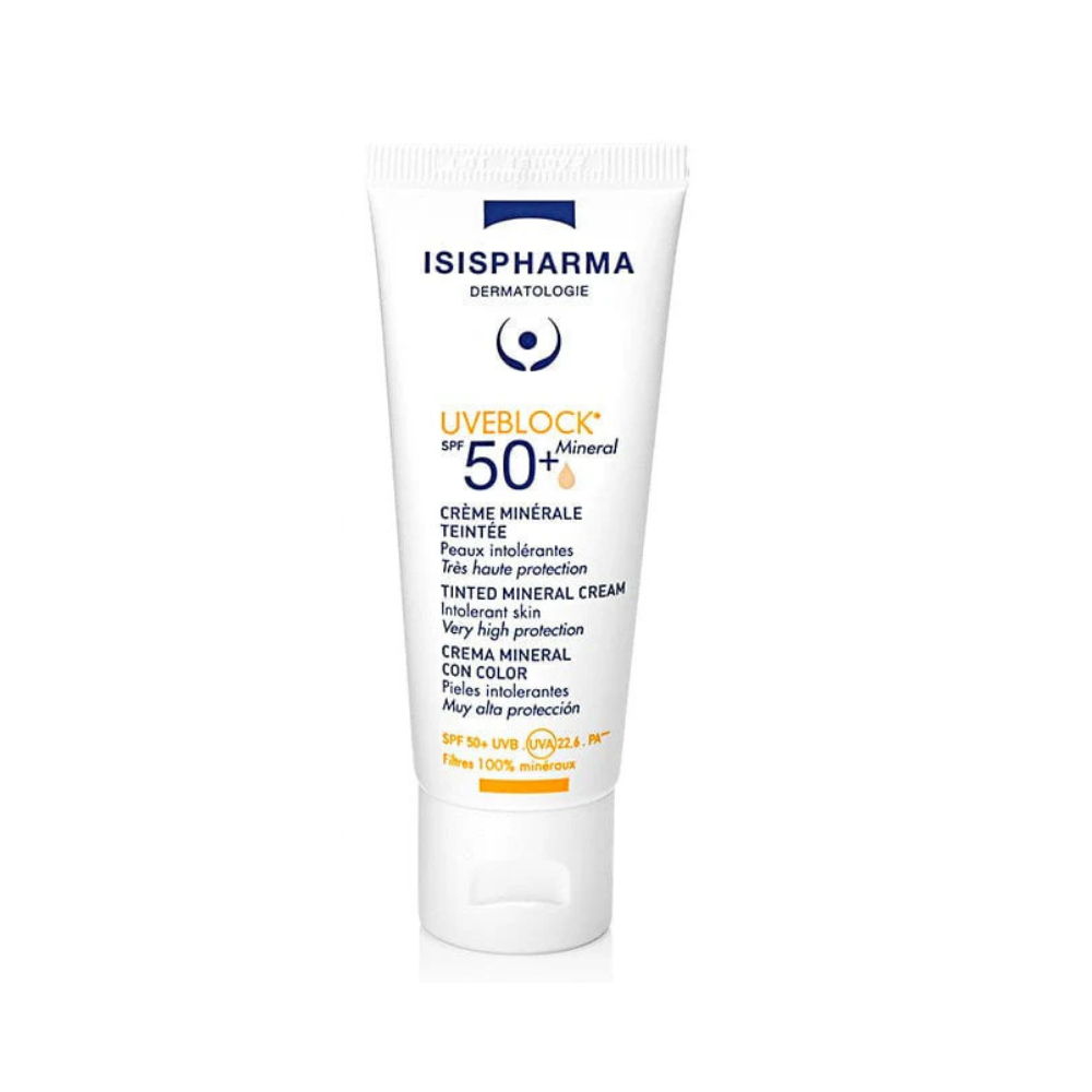 Isis Pharma Uveblock SPF 50+ Mineral Cream 40 ml -Tinted - By Baano