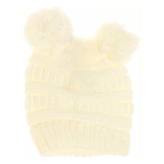BABY Solid Double Pom C.C Beanie