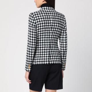 Black/white Double-breasted Checked Jacket - By Baano