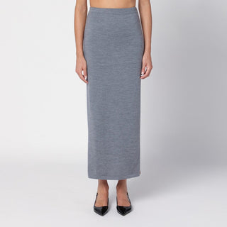Beige/Grey Wool Long Skirt - By Baano