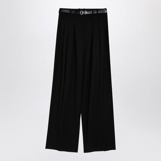 Black Wide Trousers With Belt - By Baano
