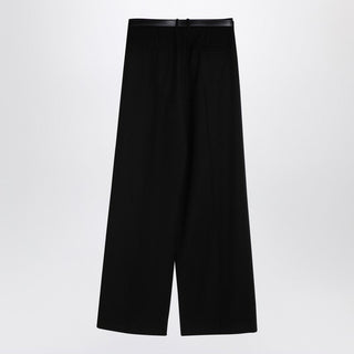 Black Wide Trousers With Belt - By Baano