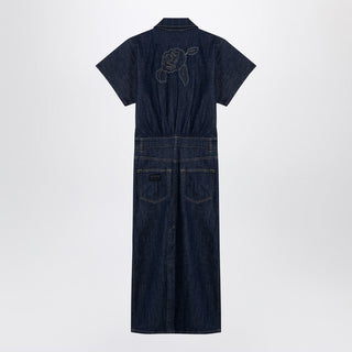 Blue midi dress in organic denim - By Baano