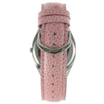Women's 37mm Pink Watch with Crystal Bezel Leather Band Peugeot Watches