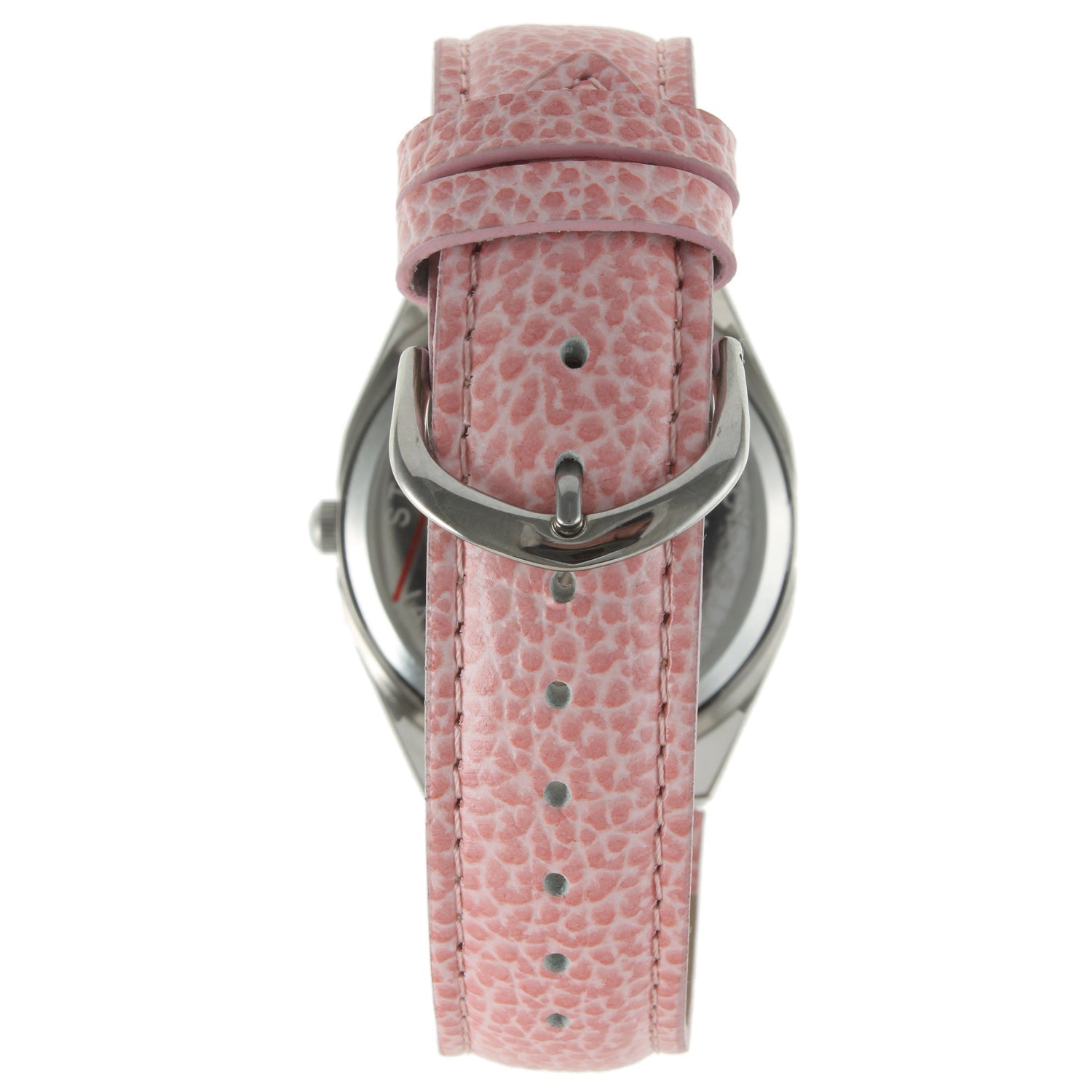 Women's 37mm Pink Watch with Crystal Bezel Leather Band Peugeot Watches
