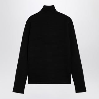 Black Turtleneck Sweater With Logo Patch - By Baano