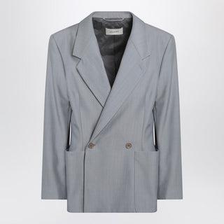Grey Mélange Double-breasted Jacket