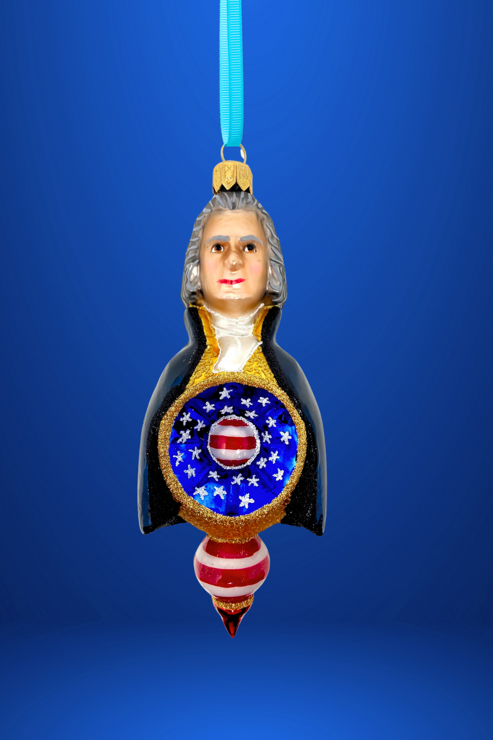 Thomas Jefferson Reflector Glass Ornament