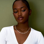 Spaced Out Name Necklace with Tennis Chain