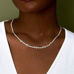 Spaced Out Name Necklace with Tennis Chain