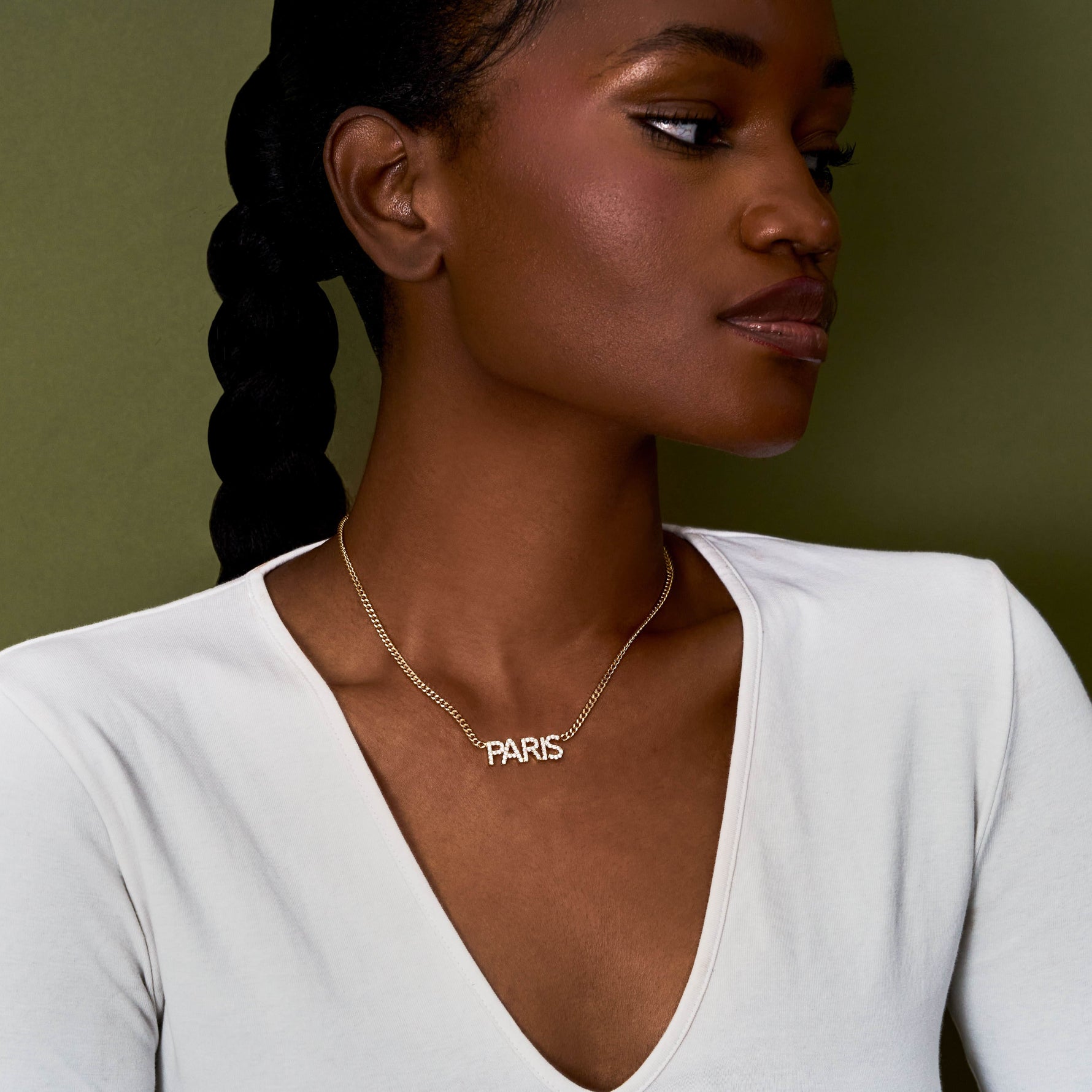 Iced Block Name Necklace w/ Cuban Chain